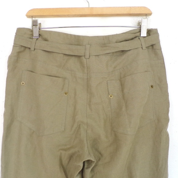 Anthropologie Pants Size 8 Linen Tencel Taupe Gray - Picture 4 of 5